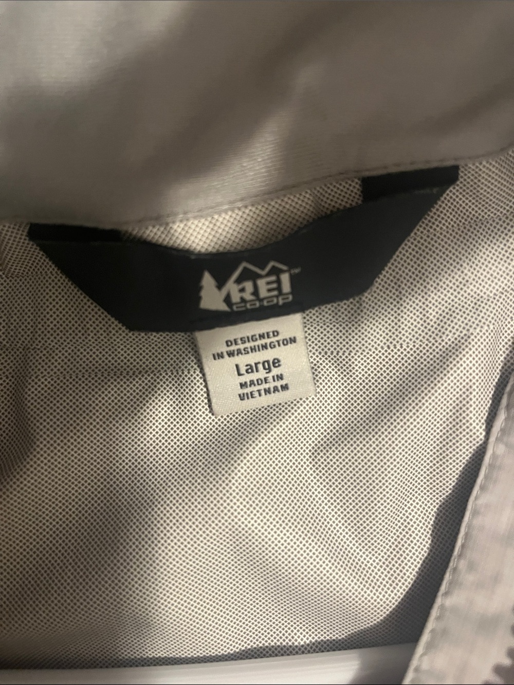 REI Women's Light Gray Hooded Rain Jacket - Picture 4 of 4